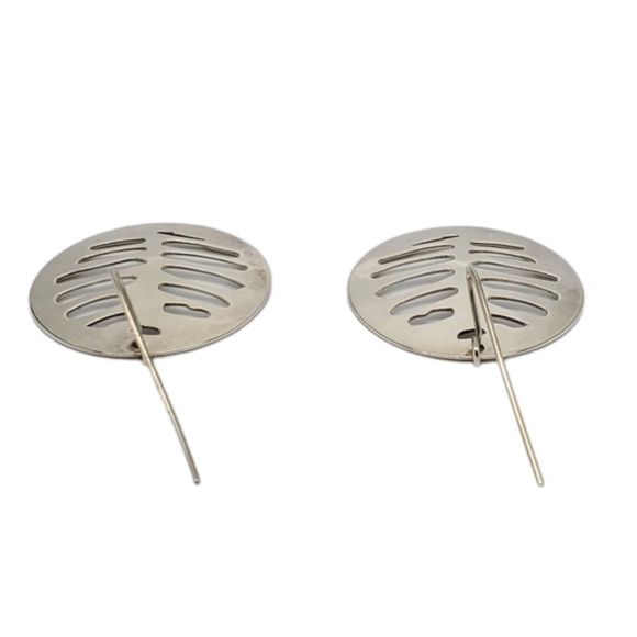 Robert Lee Morris Sterling Silver Modern Round Disc Earrings #17546 - Picture 5 of 9